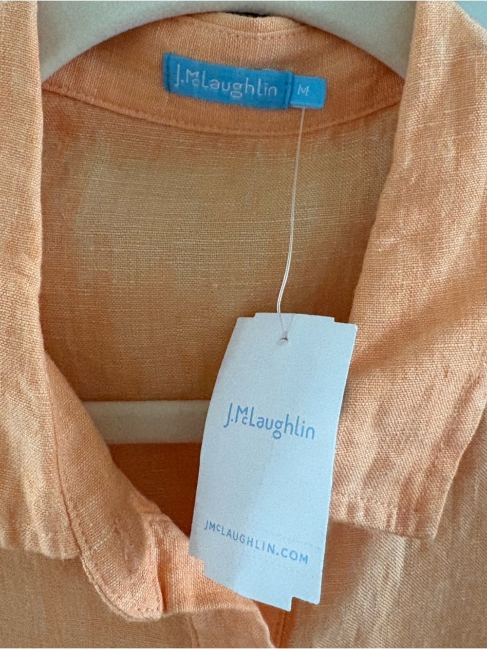 J. McLaughlin Aberdeen Sleeveless Shirt Dress Orange NWT Size Medium Preppy - Picture 4 of 6